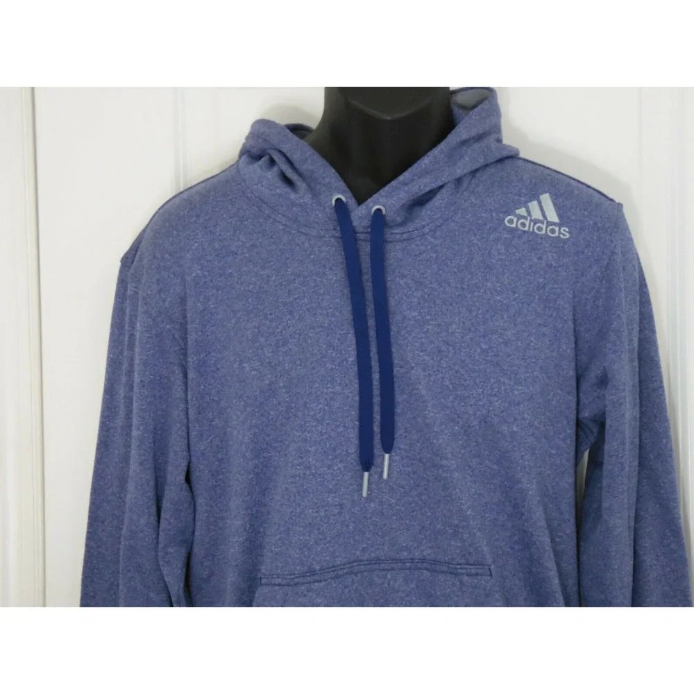Adidas Mens Blue Long Sleeve Pockets Ultimate Pullover Hoodie Size‎ Large